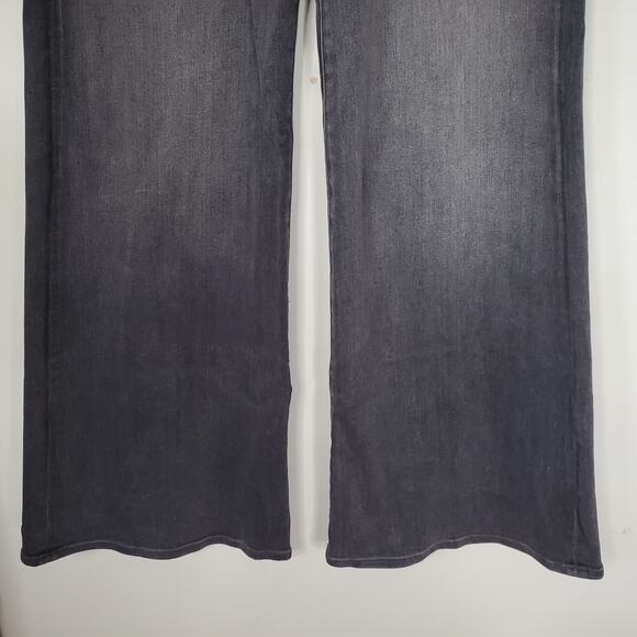 Mother The Roller Heel Flared Wide Leg Jeans X Marks The Spot Gray USA Size 30 - Picture 7 of 12